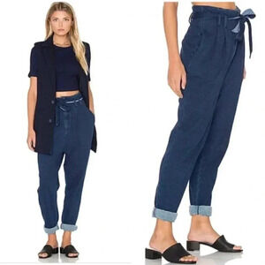 NWT AG Adriano Goldschmied Pentra Indigo Denim Pants Belted Seven Jean Size 26